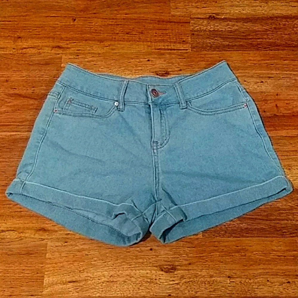 Light blue jean shorts